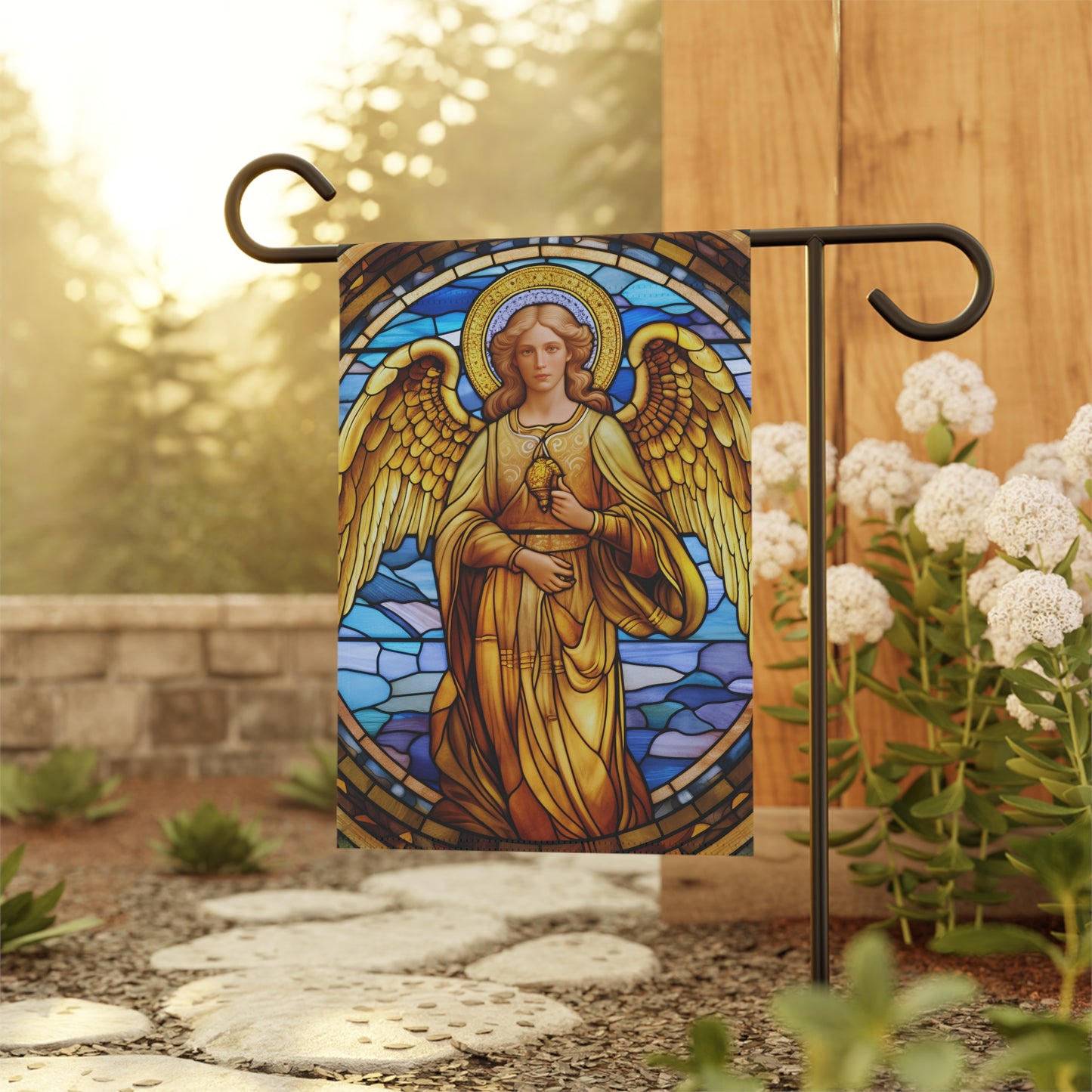 Stained Glass Angel(5) 2-Sided Garden & House Banner