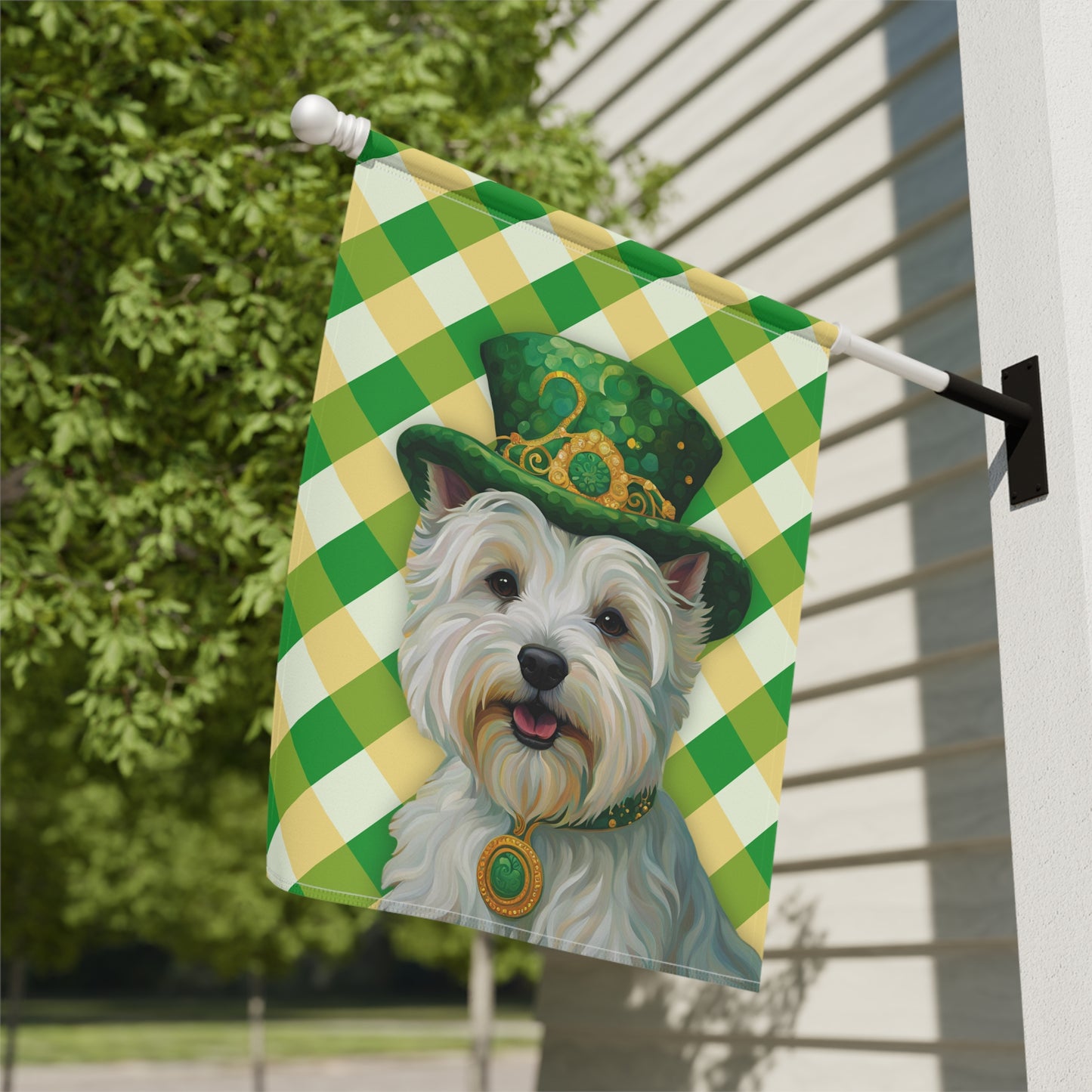 Westie St. Patrick's Day 2-Sided Garden & House Flag/Banner