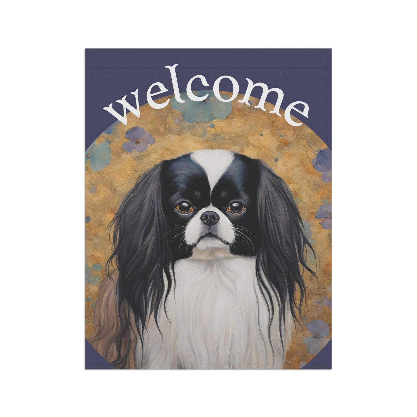 Japanese Chin Welcome 2-Sided Garden & House Flag/Banner