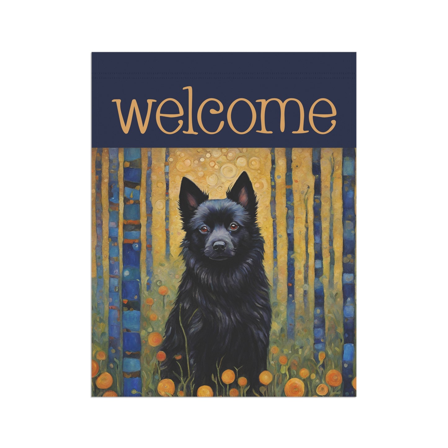Schipperke Welcome 2-Sided Garden & House Flag/Banner