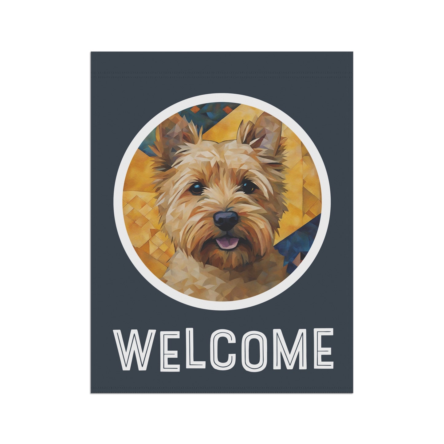 Norwich Terrier Welcome 2-Sided Garden & House Flag/Banner