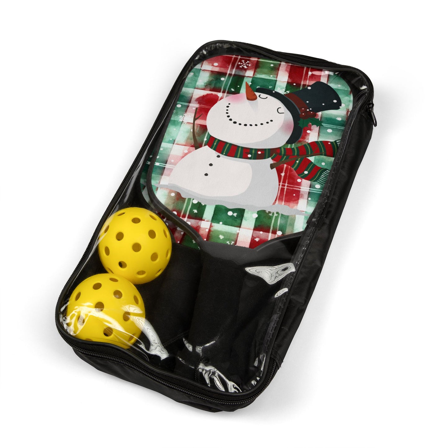 Snowman Plaid Pickleball Kit