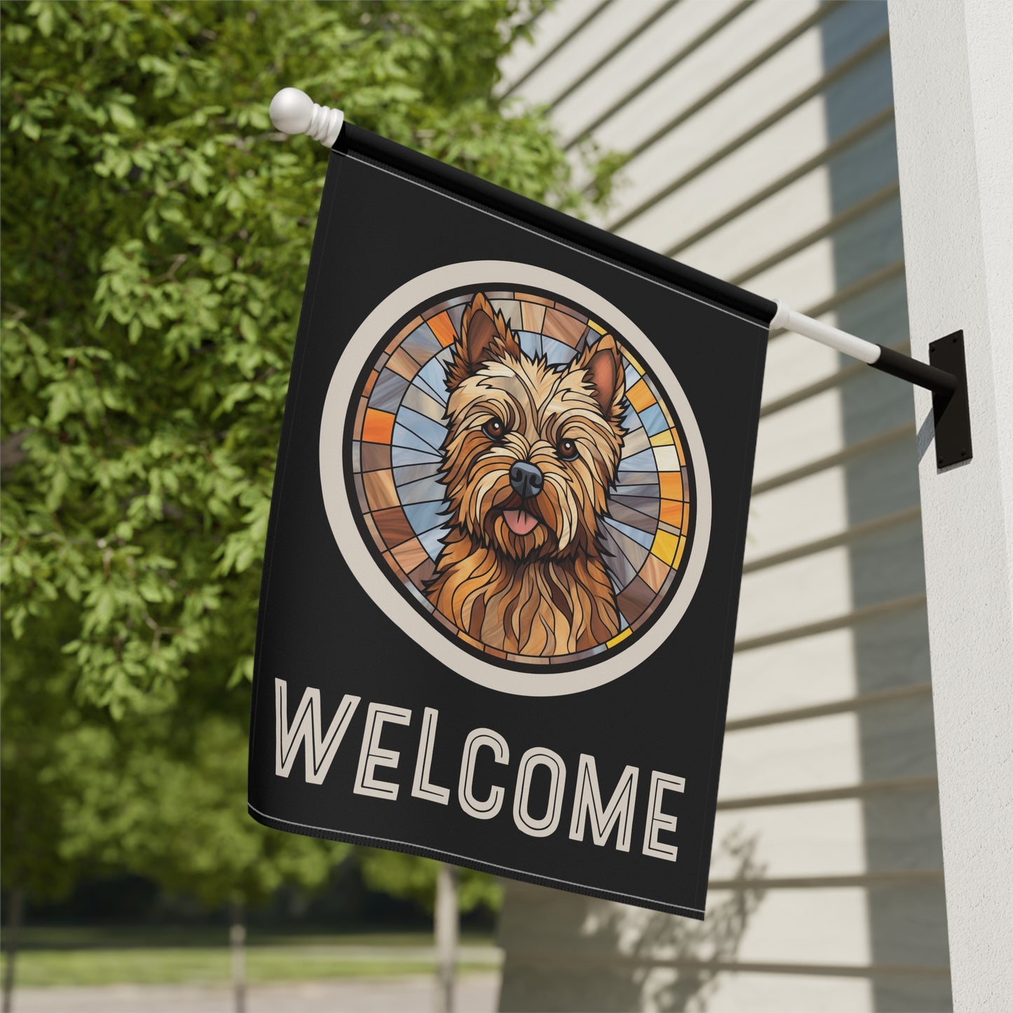 Cairn Terrier Welcome 2-Sided Garden & House Flag/Banner