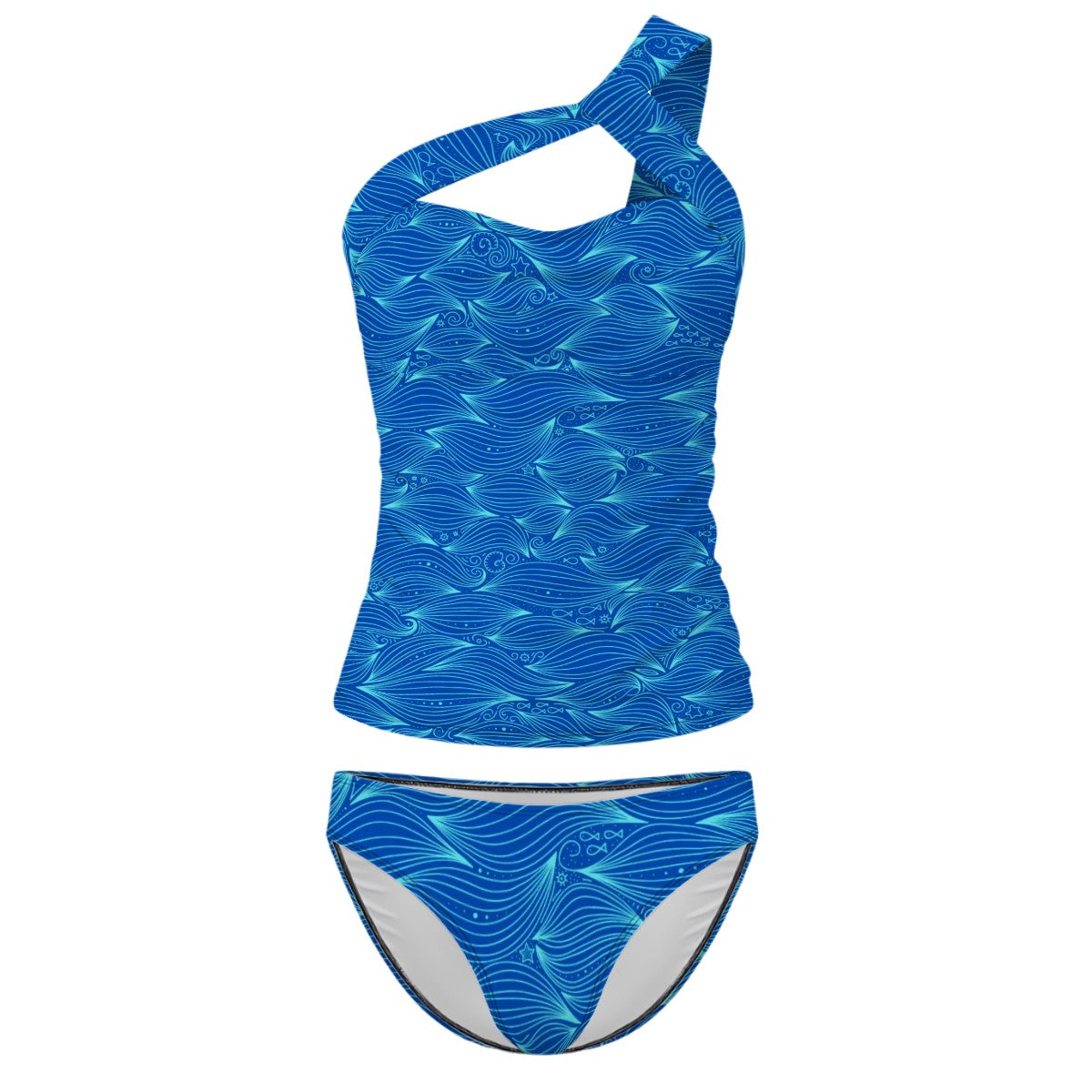 Sea Me Now One-Shoulder Two Piece Tankini Swimsuit