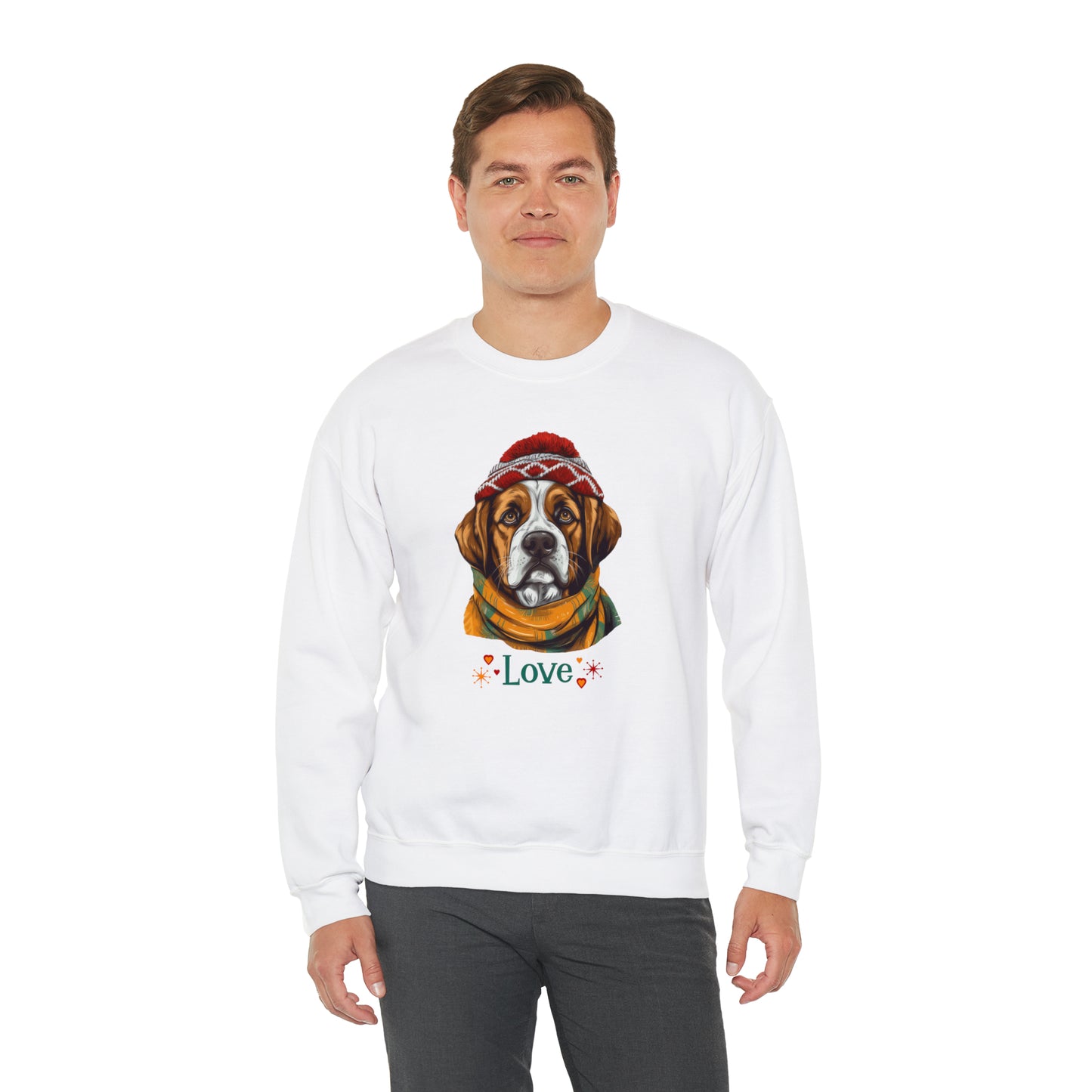 Saint Bernard Retro Love Unisex Heavy Blend™ Crewneck Sweatshirt