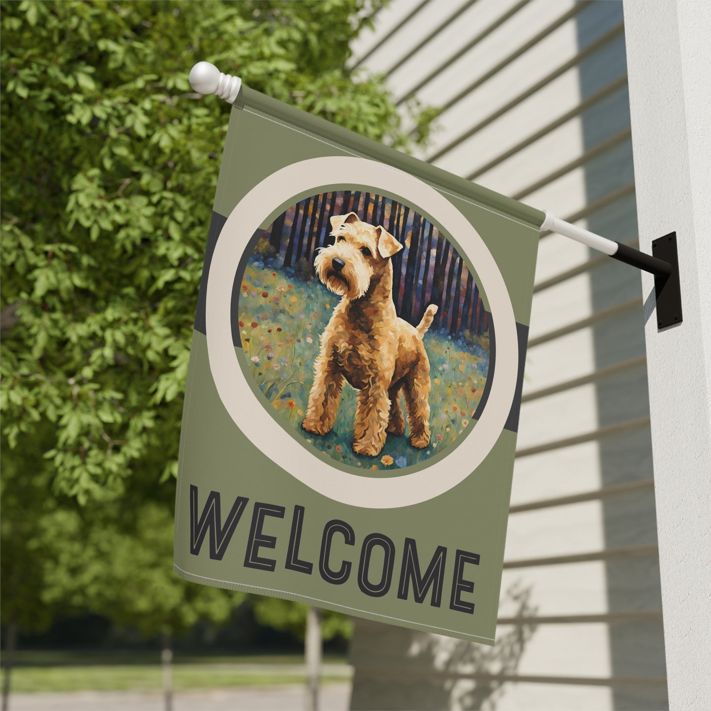 Lakeland Terrier Welcome 2-Sided Garden & House Flag/Banner