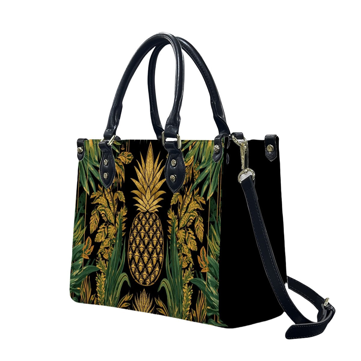 Golden Pineapple Women's PU Leather Shoulder Handbag