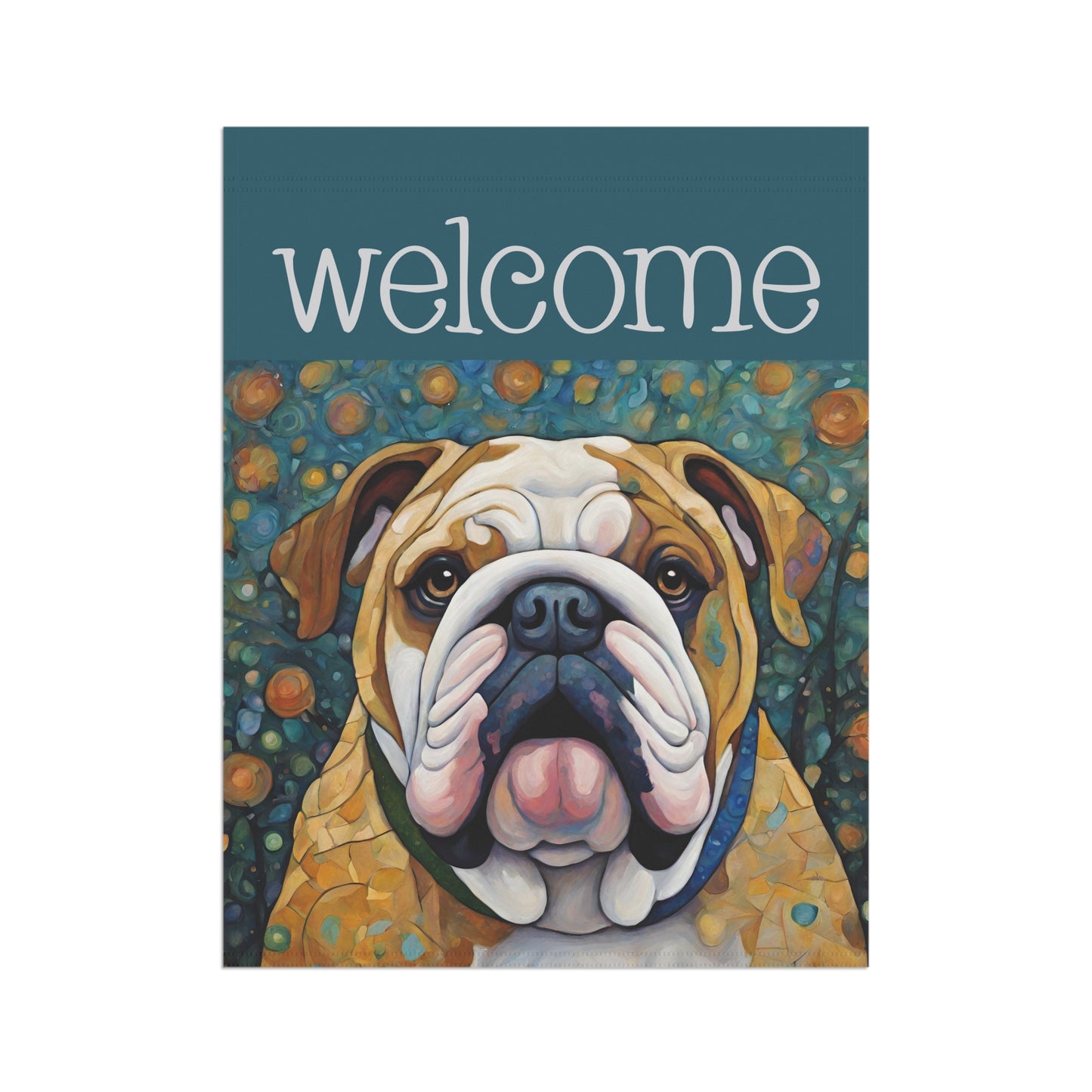 English Bulldog Welcome 2-Sided Garden & House Flag/Banner