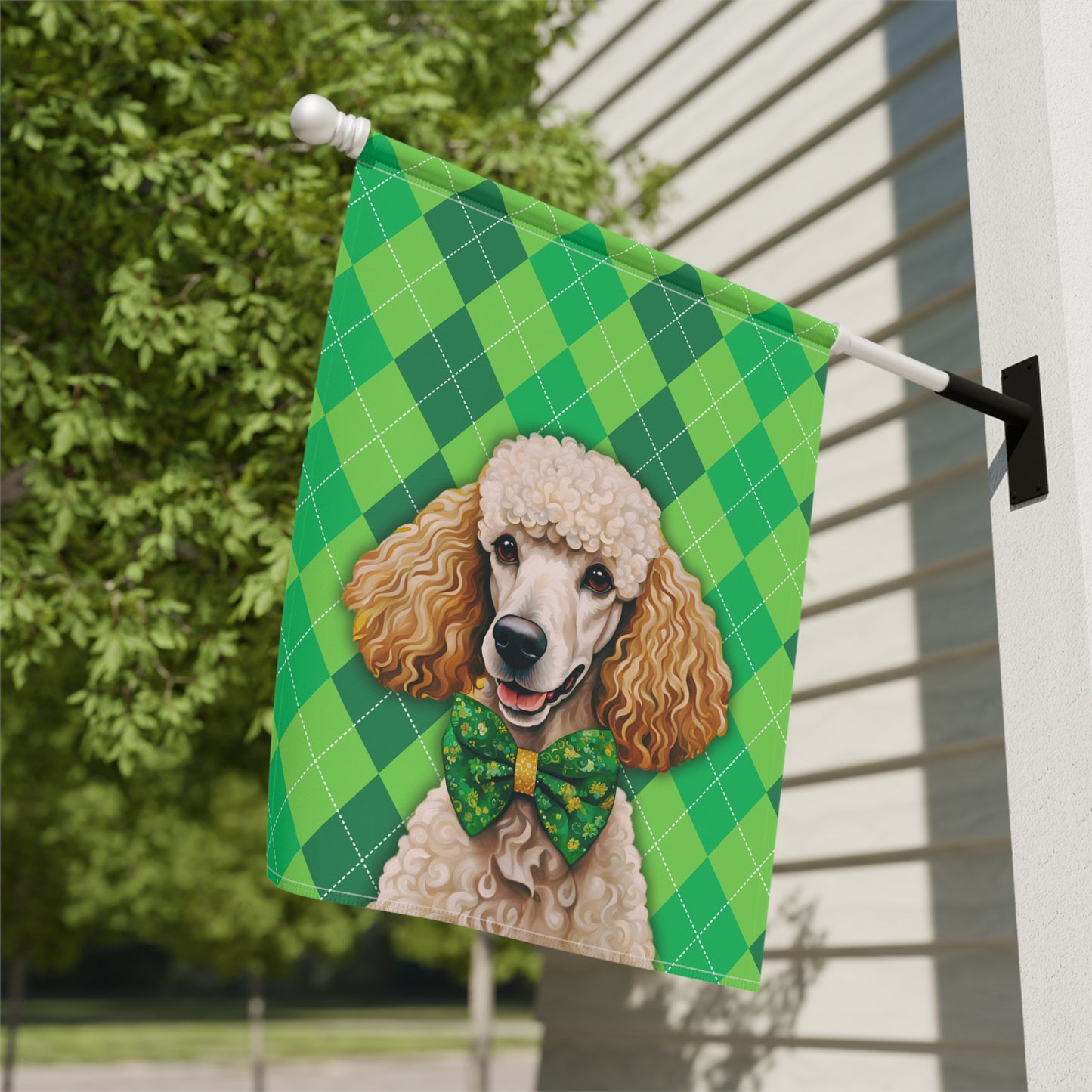 Poodle St. Patrick's Day 2-Sided Garden & House Flag/Banner