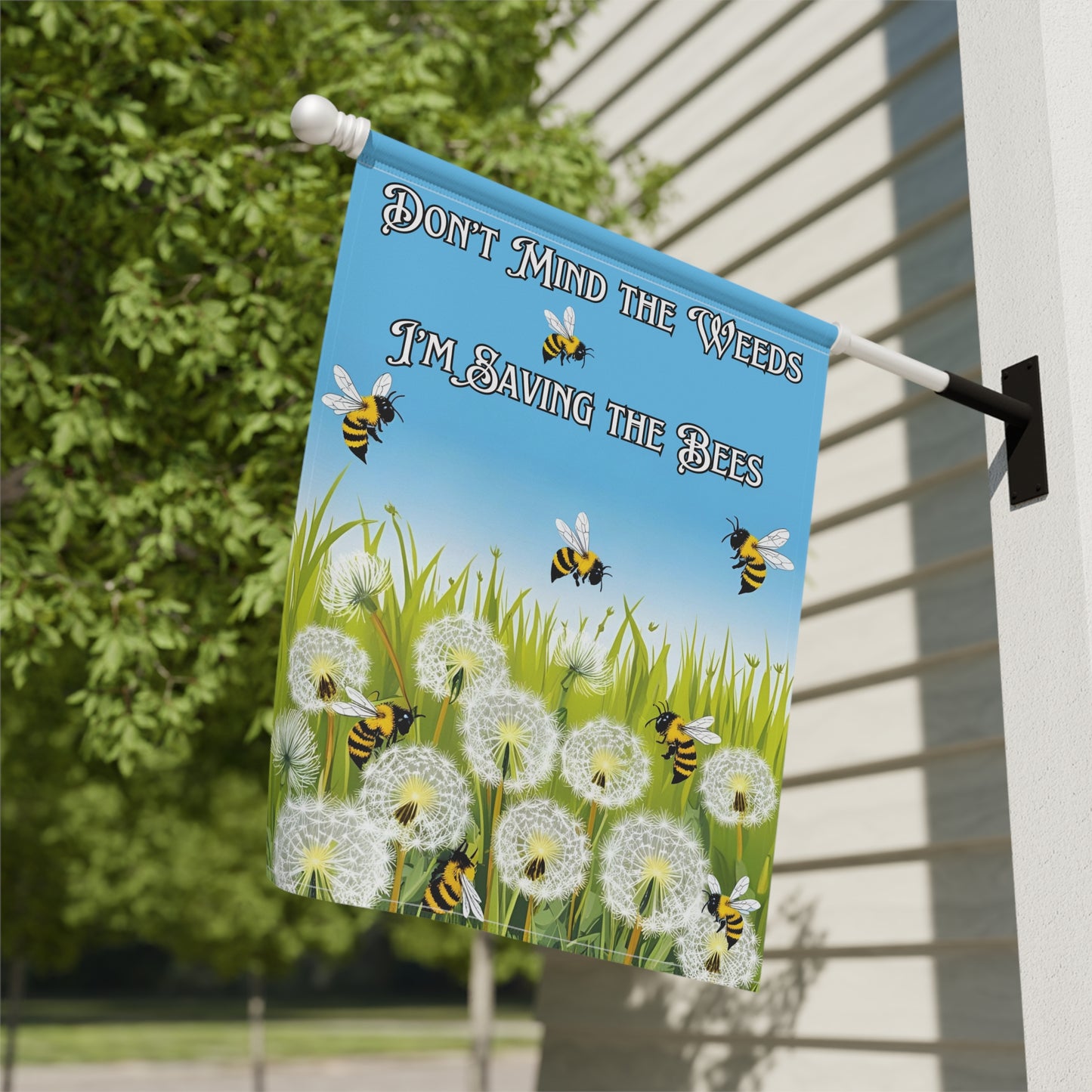 Bees & Dandelions 2-Sided Garden & House Flag/Banner