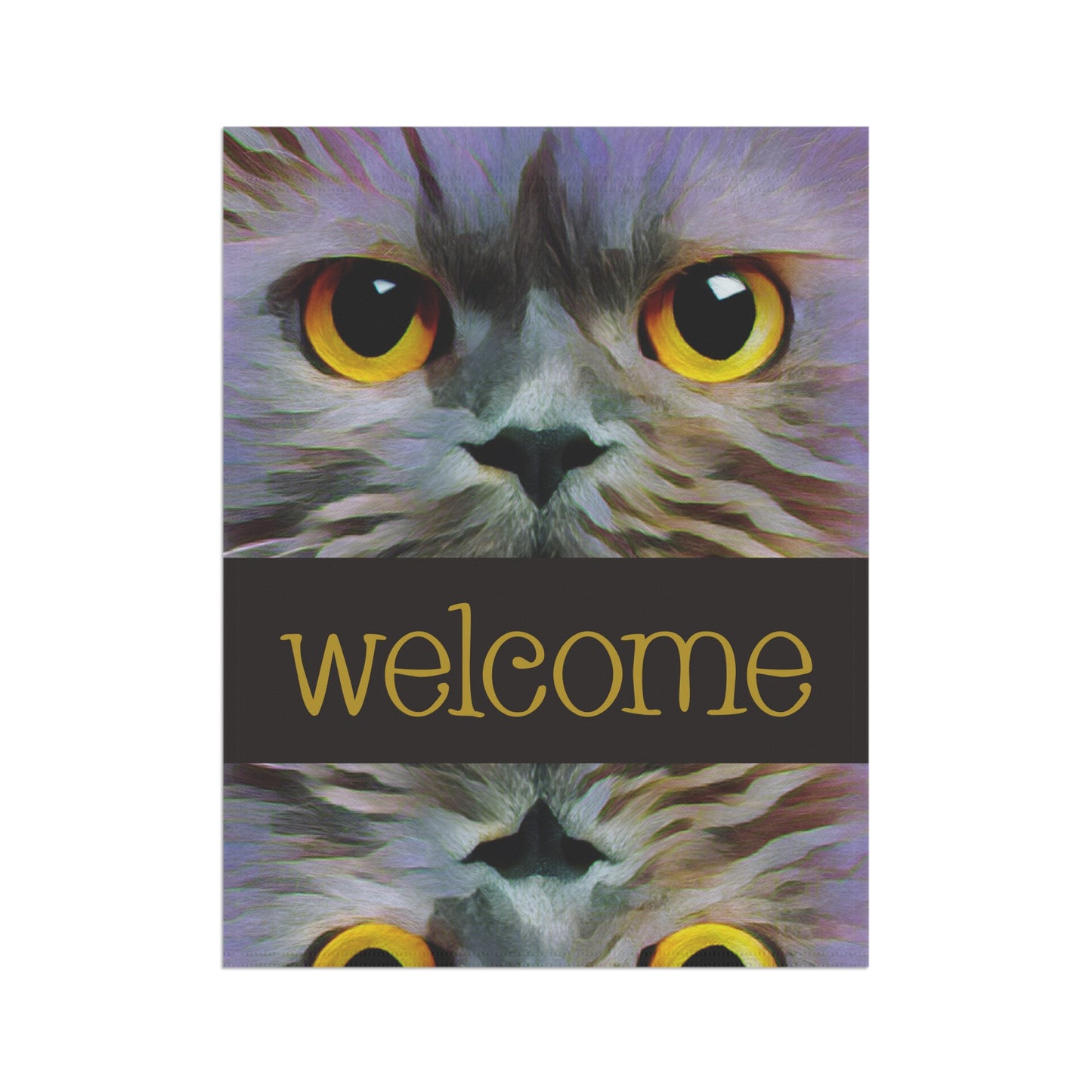 Cat Face Welcome 2-Sided Garden & House Flag/Banner