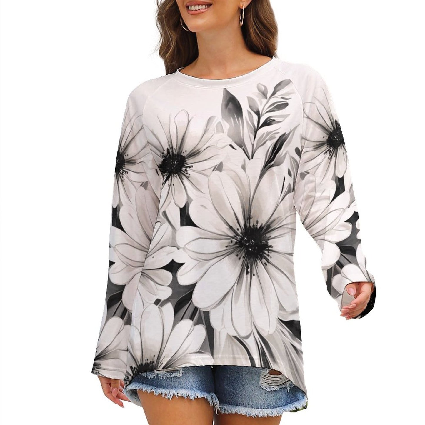 Darya Women's Long Sleeve U-Neck T-Shirts