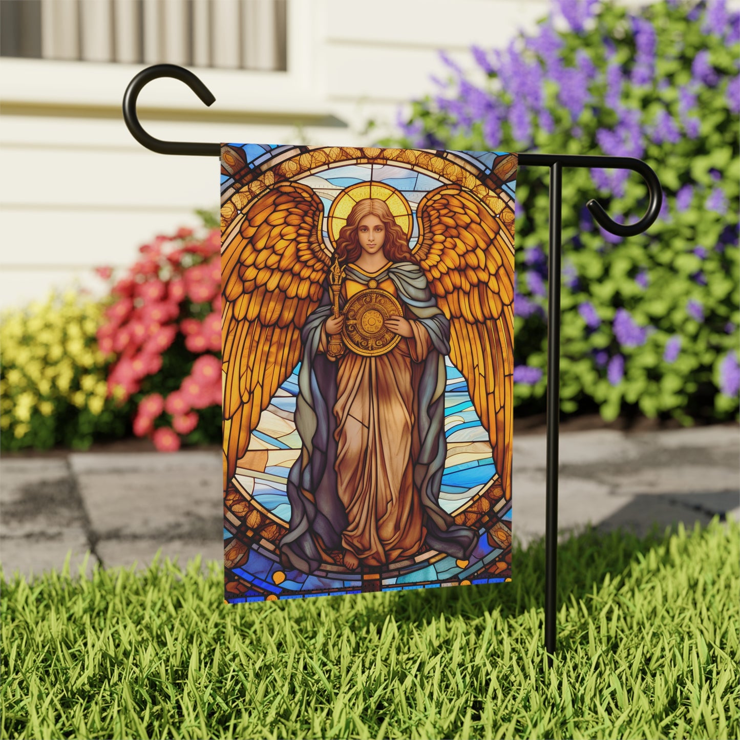 Stained Glass Angel(2) 2-Sided Garden & House Banner