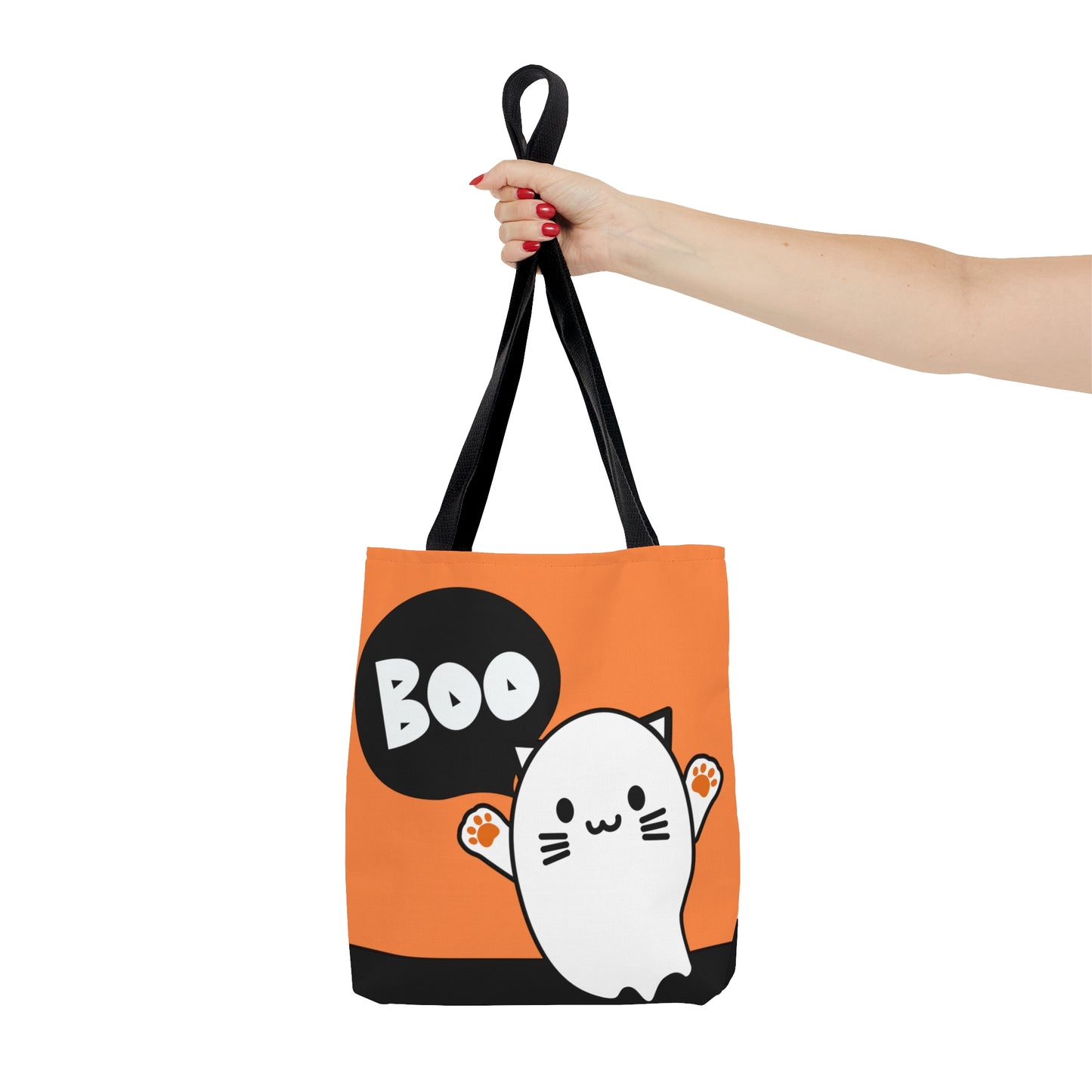 Cat Ghost Boo Halloween Tote Bag