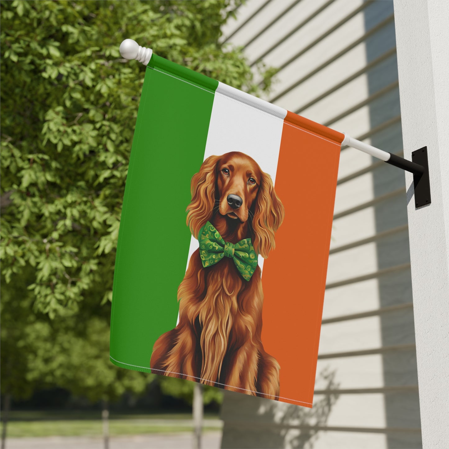 Irish Setter St Patrick's Day 2-Sided Garden & House Flag/Banner