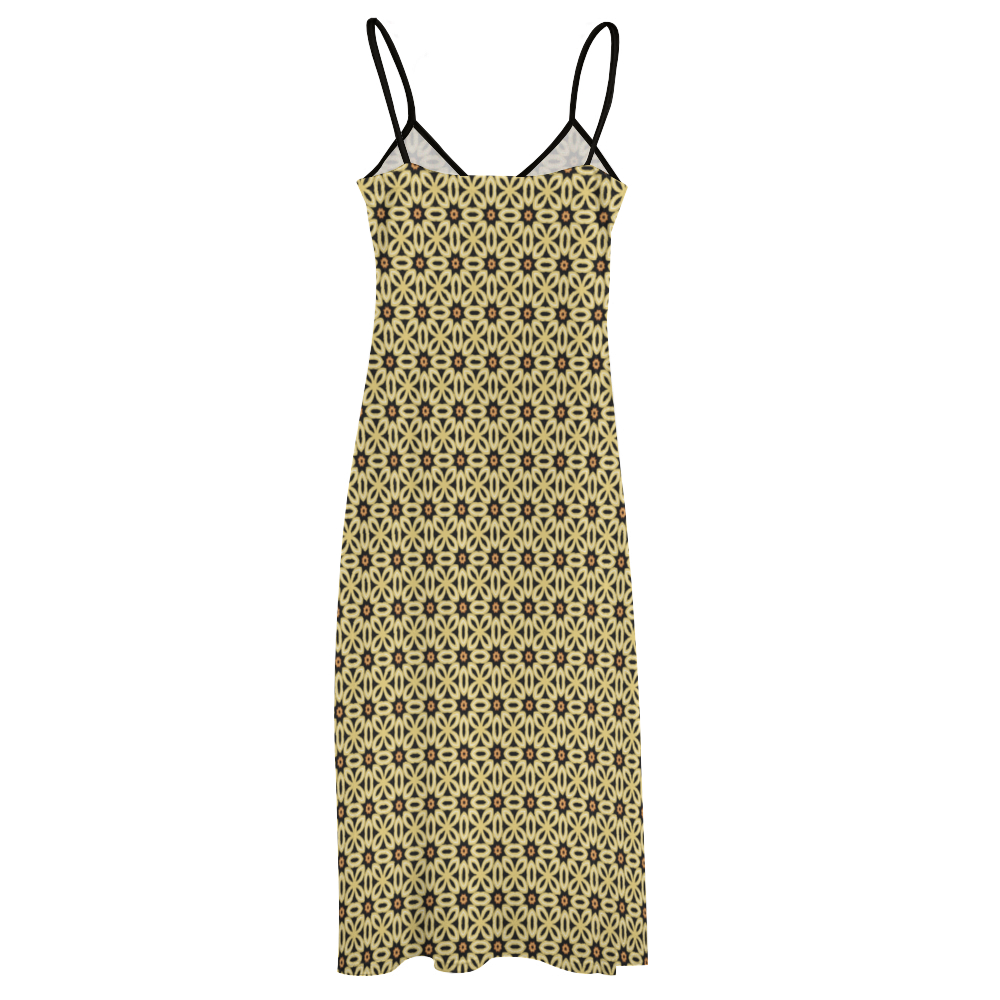 Yellow Daisy Women's Summer Fashion Maxi Slip Dress