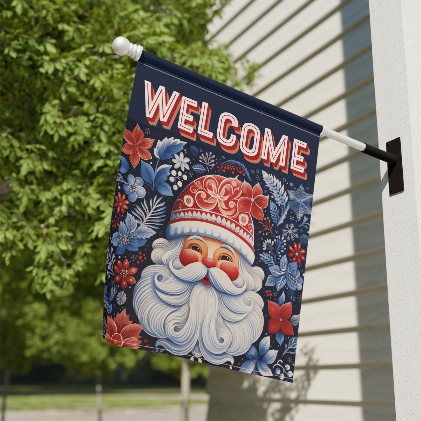 Nordic Santa Welcome 2-Sided Garden & House Flag/Banner