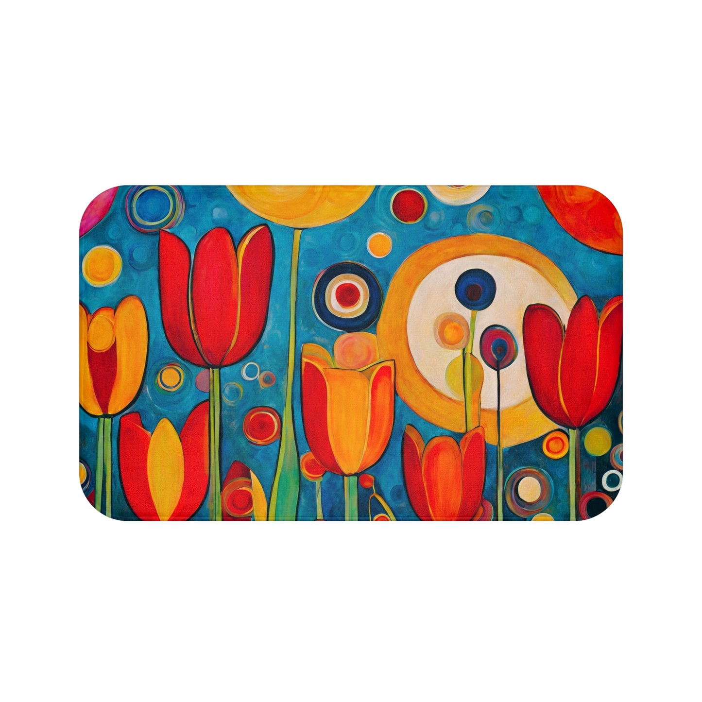 Bright Tulips Microfiber Bath Mat