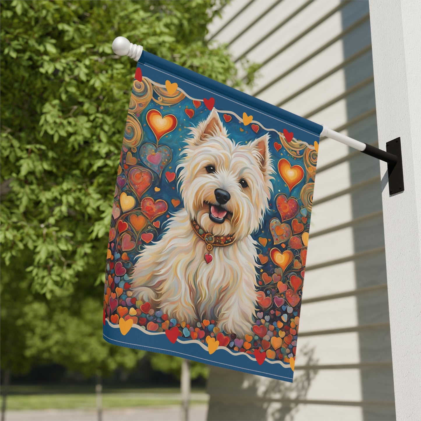 West Highland Terrier Valentine 2-Sided Garden & House Flag/Banner