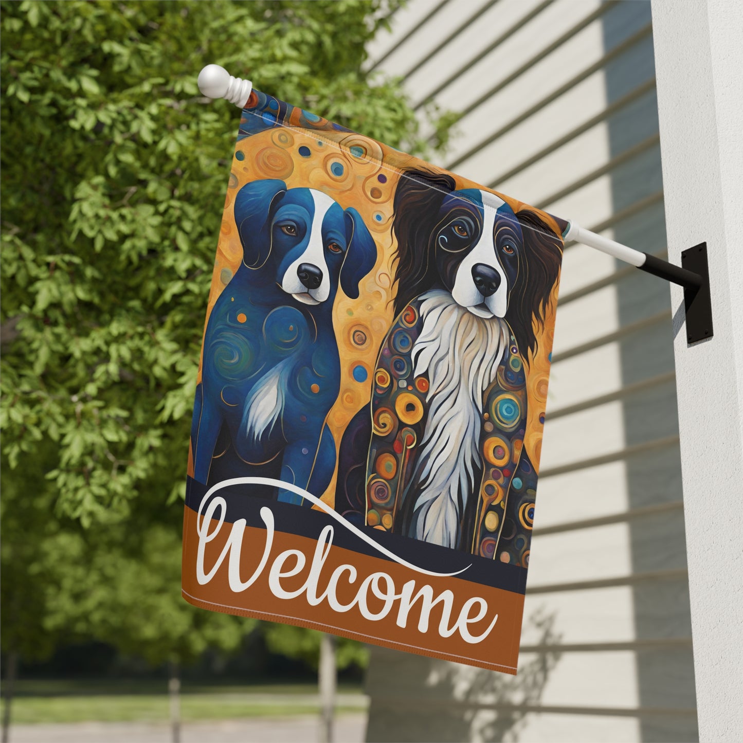 Rusty & Schroeder Welcome 2-Sided Garden & House Flag/Banner