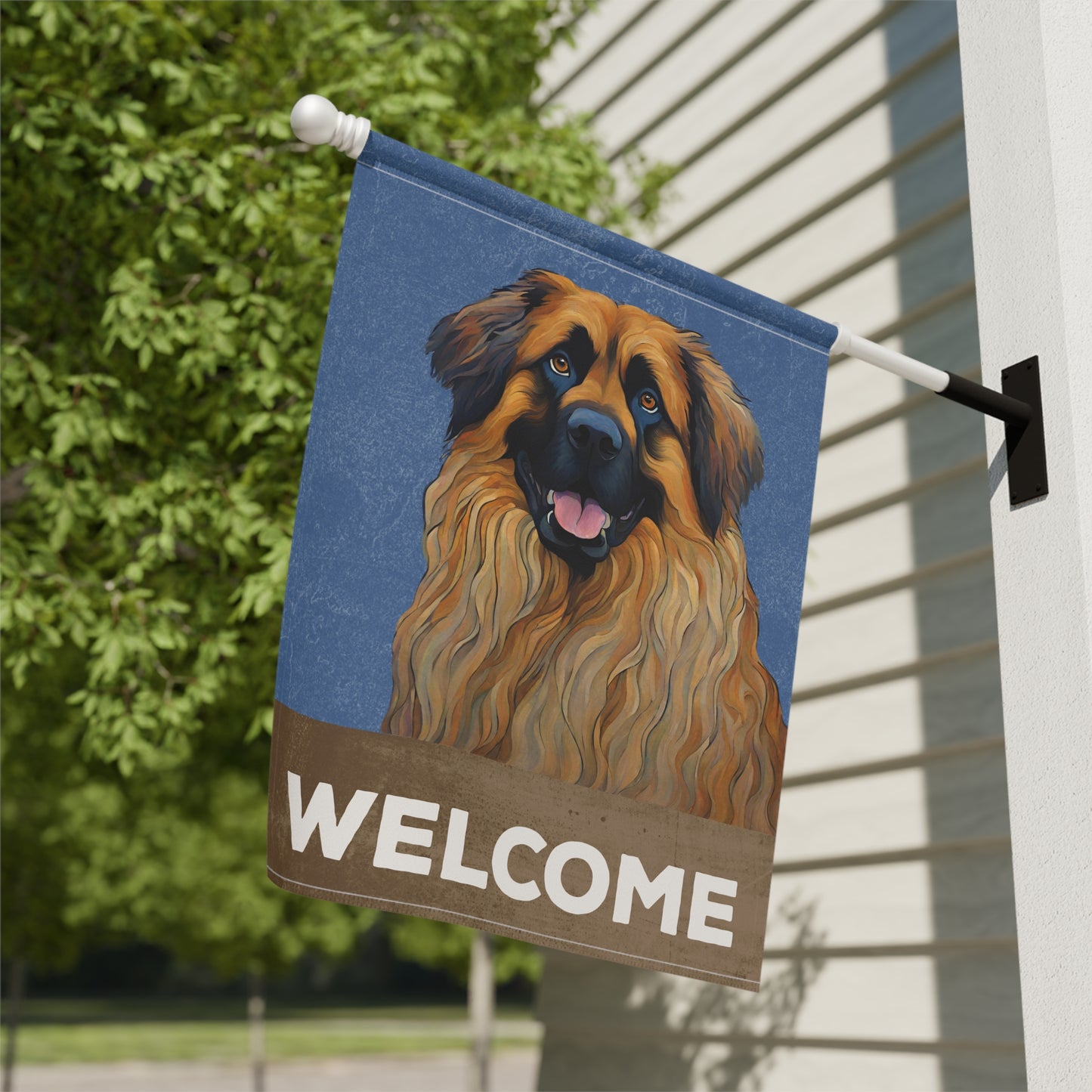 Leonberger Welcome 2-Sided Garden & House Flag/Banner