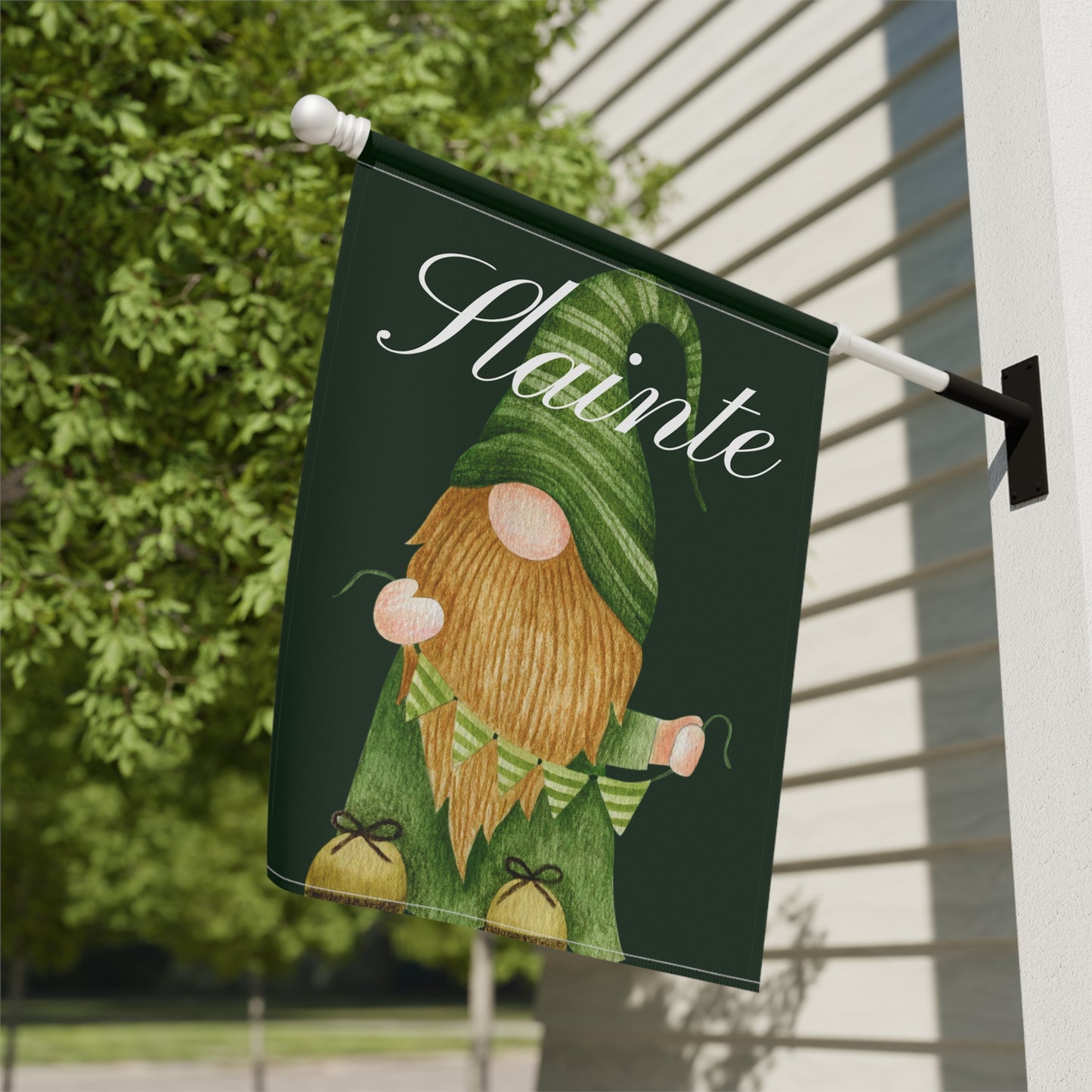 Slainte Gnome St. Patrick's Day 2-Sided Garden & House Flag/Banner