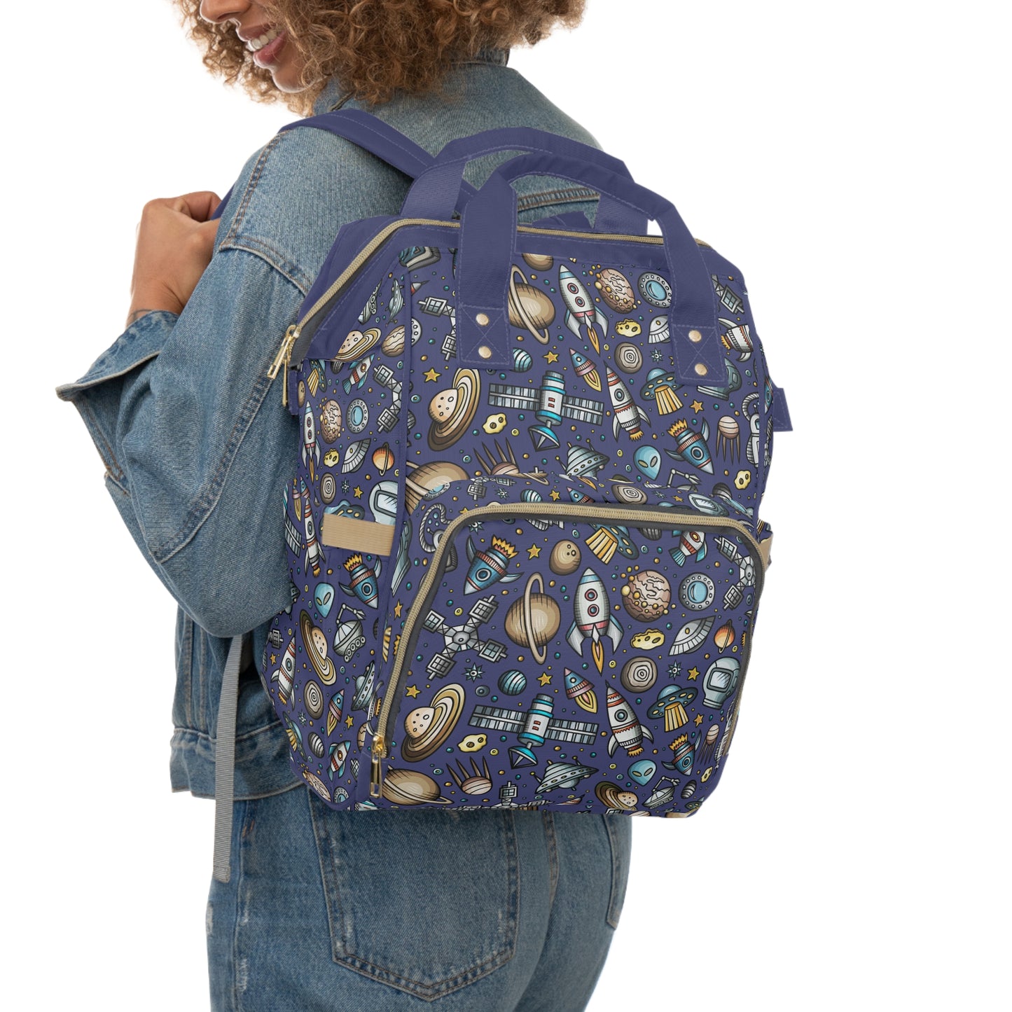 Outer Space Multifunctional Diaper Backpack
