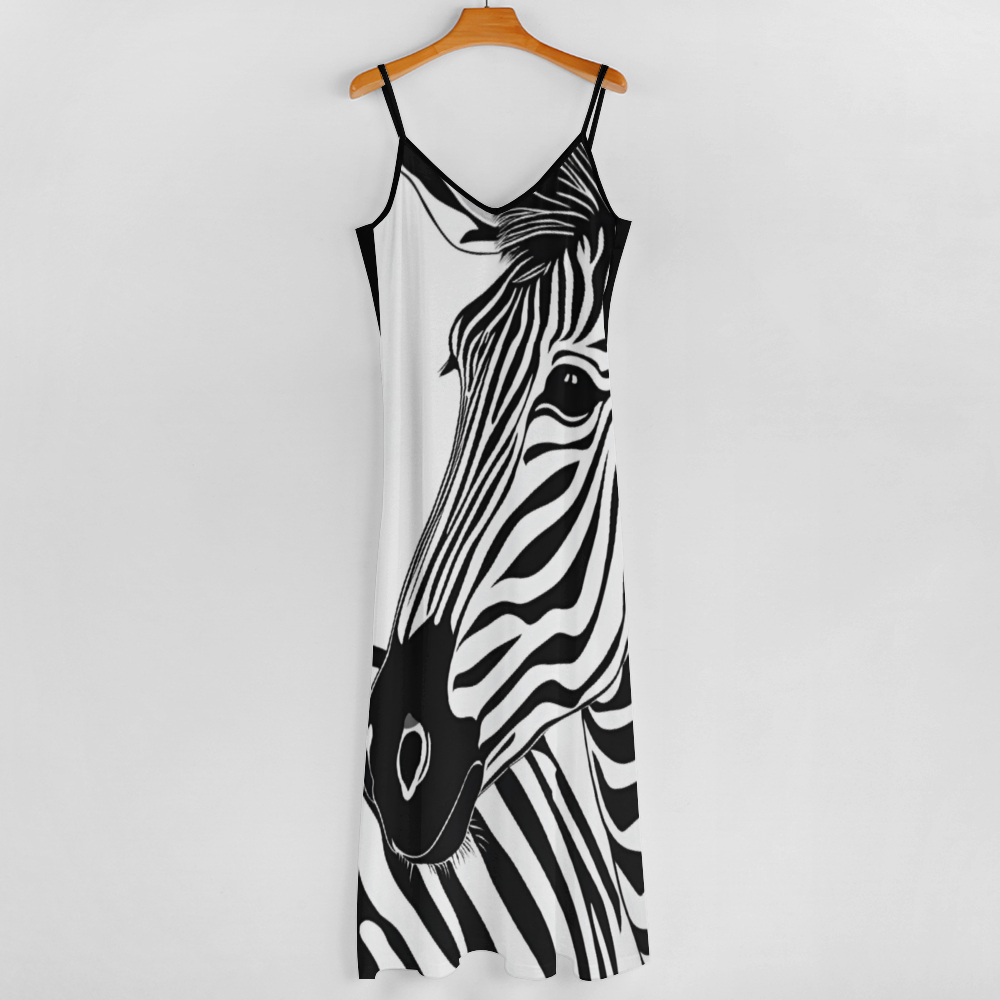 Zebra Women's Summer Fashion Maxi Slip Dress