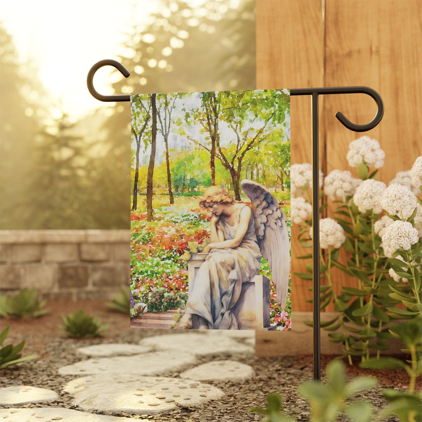 Angel in Field of Flowers 2-Sided Garden & House Banner