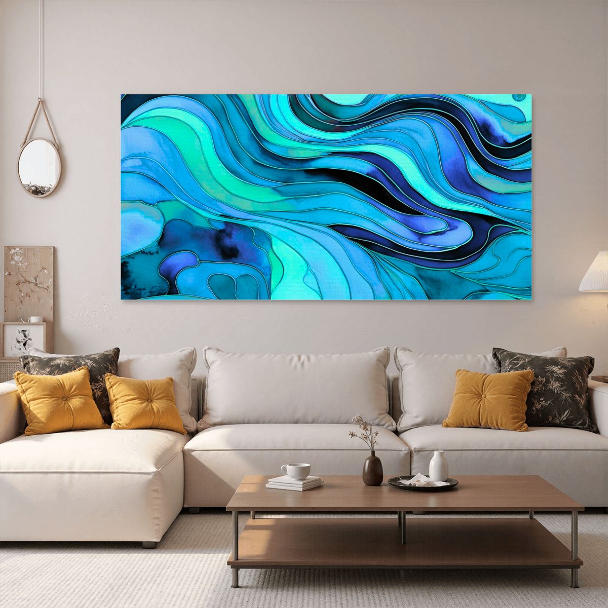 60" x 30" Printed Canvas Fabric Wall Art - No Frame (Made in USA)