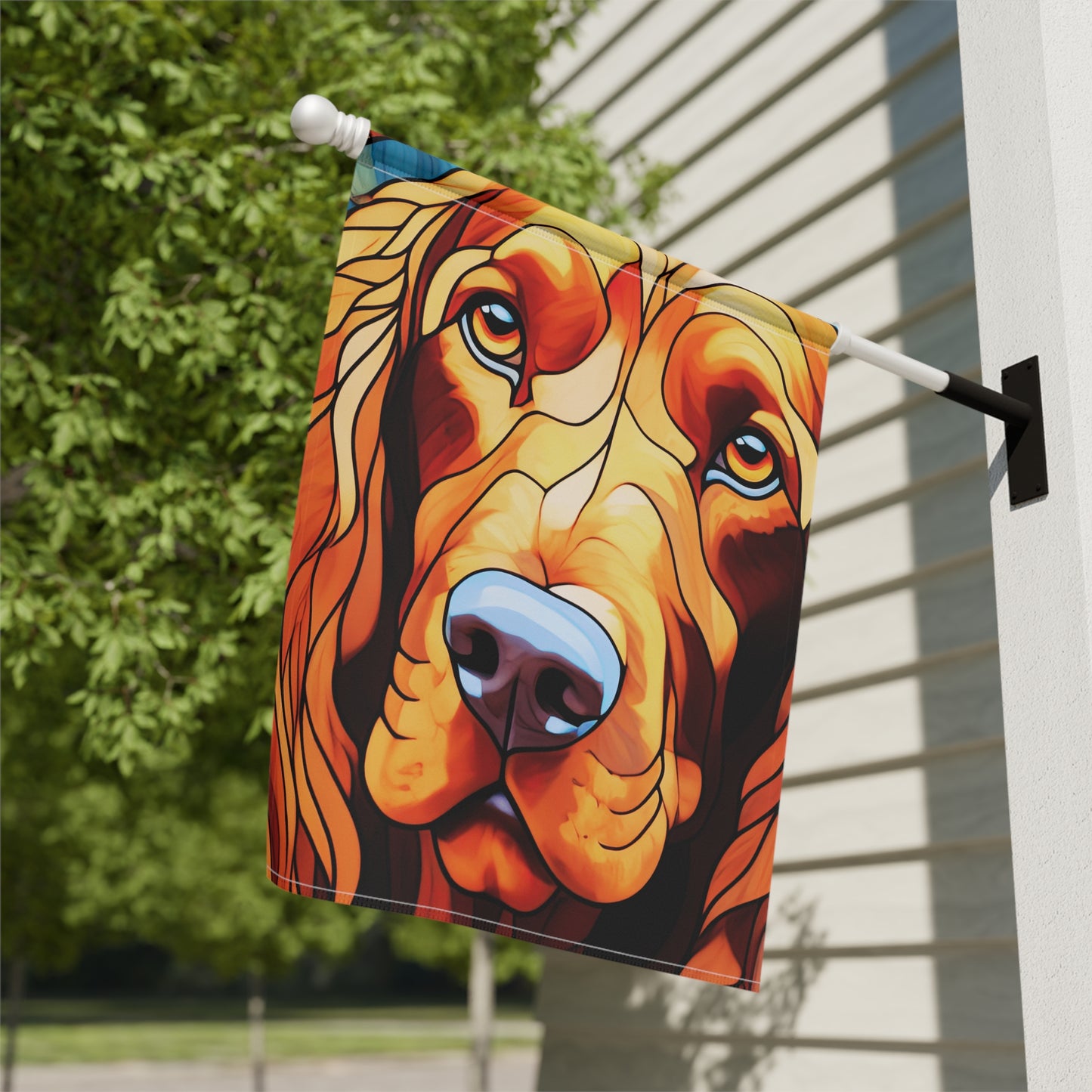 Irish Setter Face Stained Glass Look 2-Sided Garden & House Flag/Banner