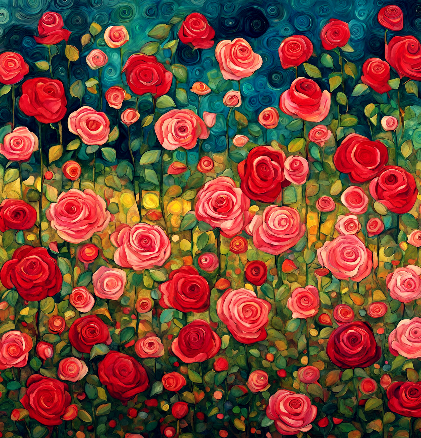 Wall of Roses Shower Curtain