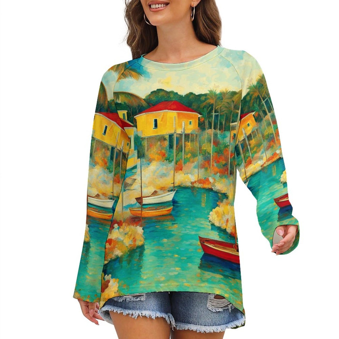 Abacos, Bahamas Women's Long Sleeve U-Neck T-Shirt