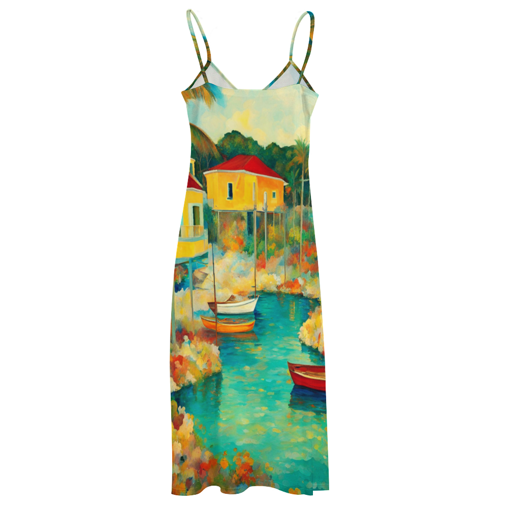 Abacos Bahamas Women's Summer Fashion Maxi Slip Dress