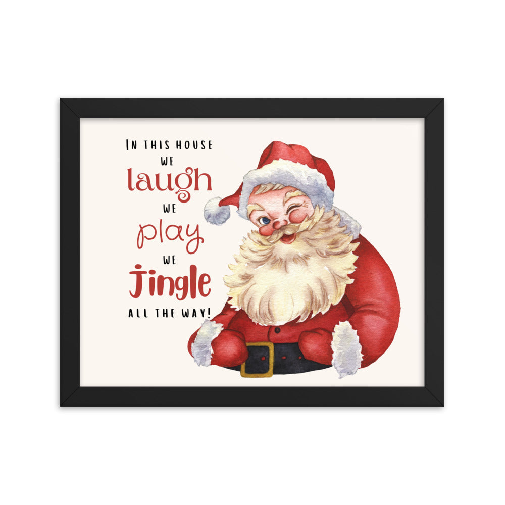 Winking Santa Laugh Play Jingle all the Way Framed poster