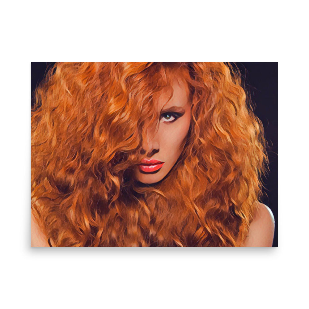 Melanie's Red Mane Portrait Art Poster