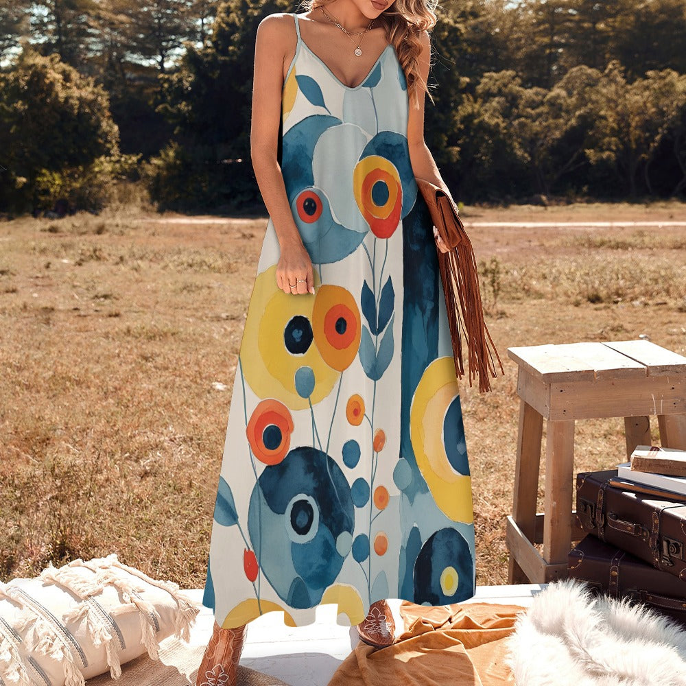 Willa Abstract Floral Women's Summer Fashion Slip Dress