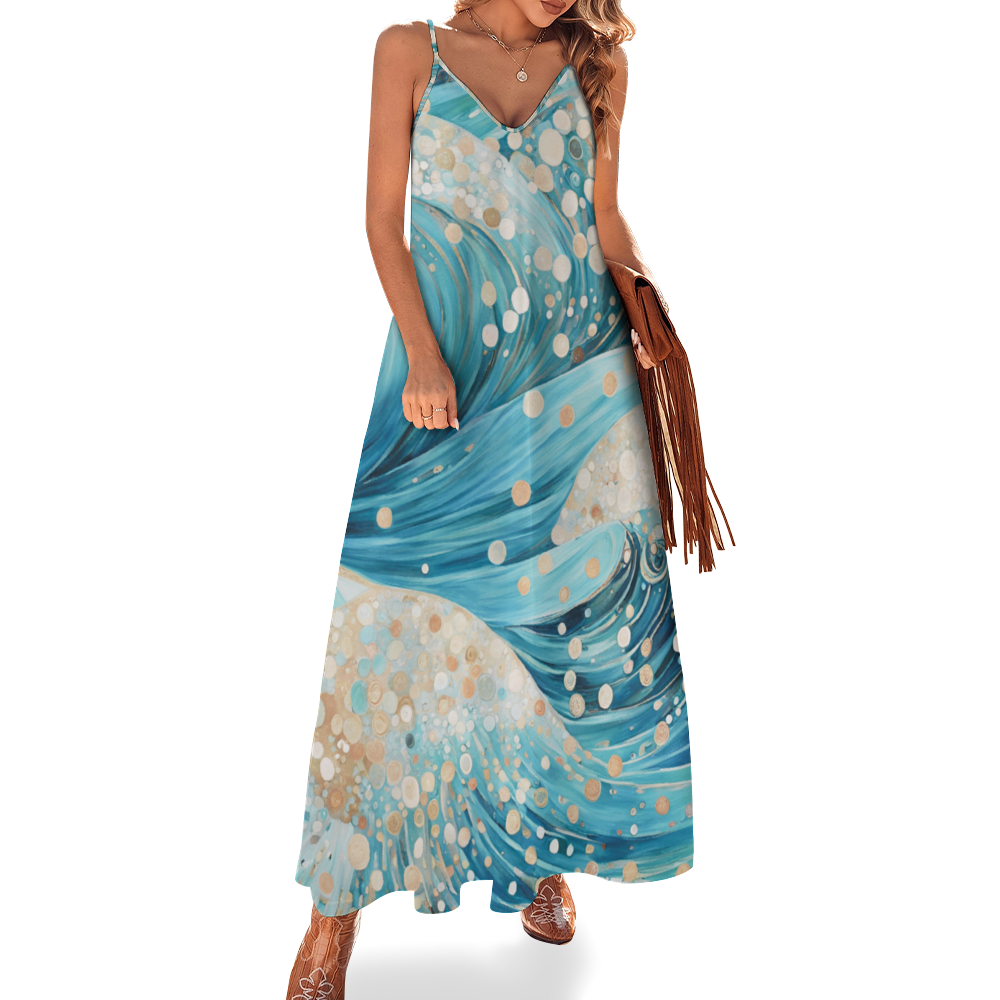 Waves Women's Summer Fashion Maxi Slip Dress