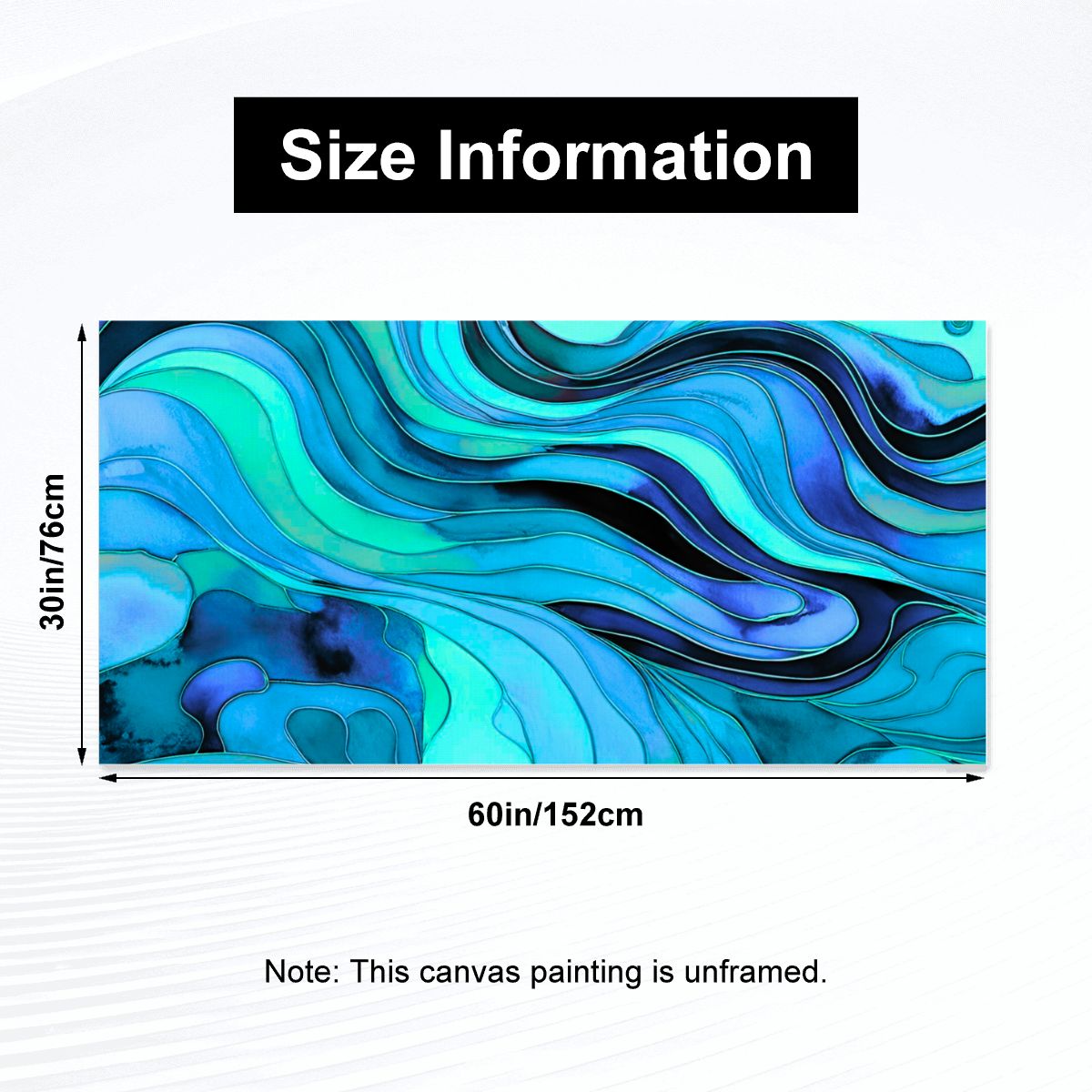 60" x 30" Printed Canvas Fabric Wall Art - No Frame (Made in USA)