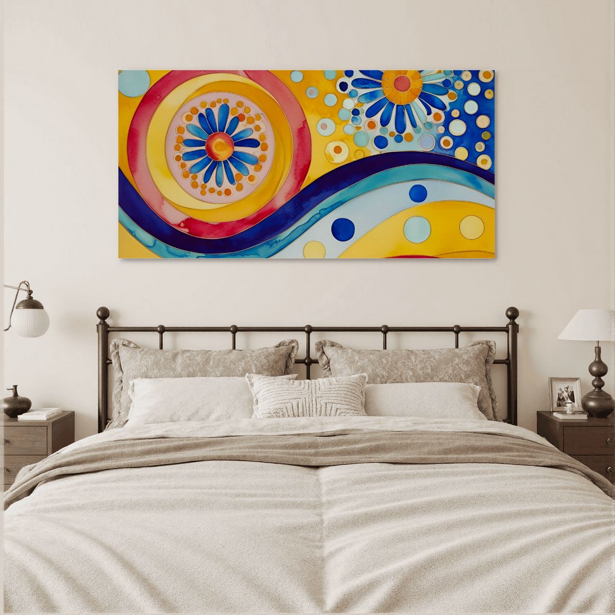 60" x 30" Printed Canvas Fabric Wall Art - No Frame (Made in USA)