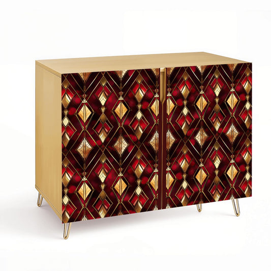 Geometric Wooden Storage Cabinet (Made in USA)