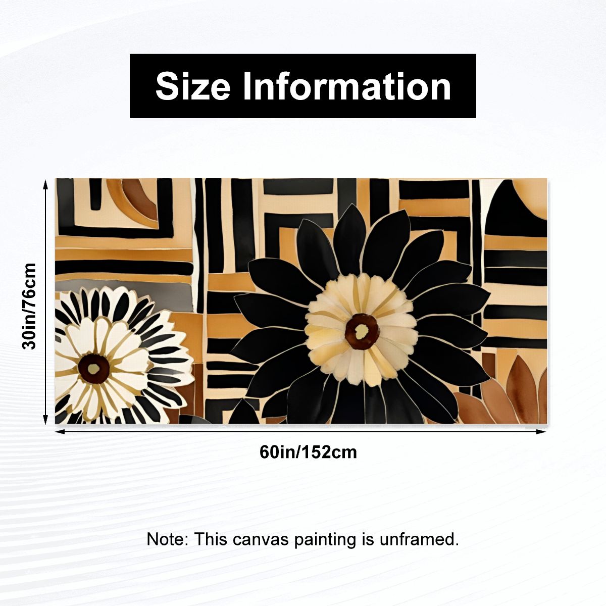 60" x 30" Printed Canvas Fabric Wall Art - No Frame (Made in USA)