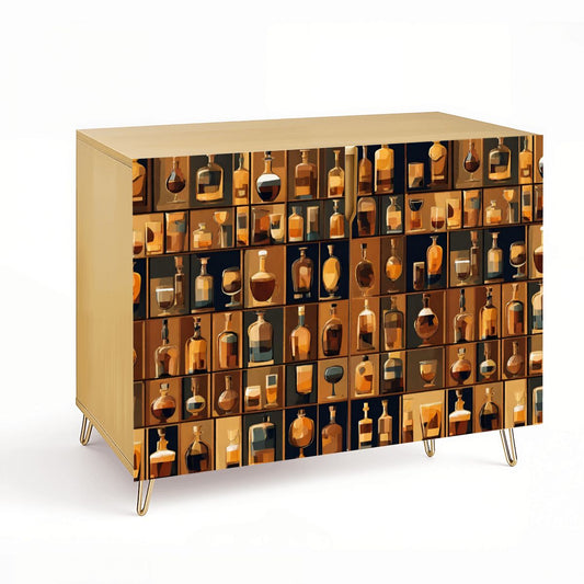 Bar Art Wooden Storage Cabinet (Made in USA)