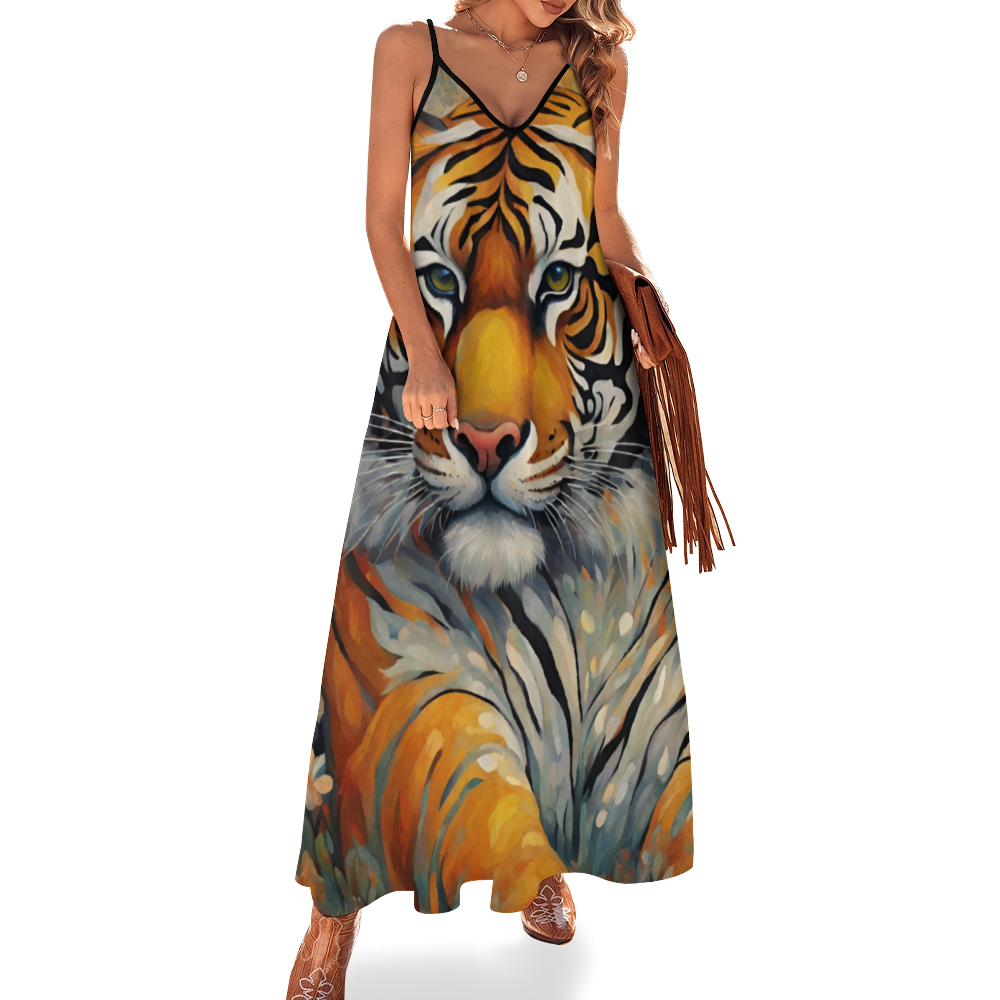 Tiger Women's Summer Fashion Maxi Slip Dress