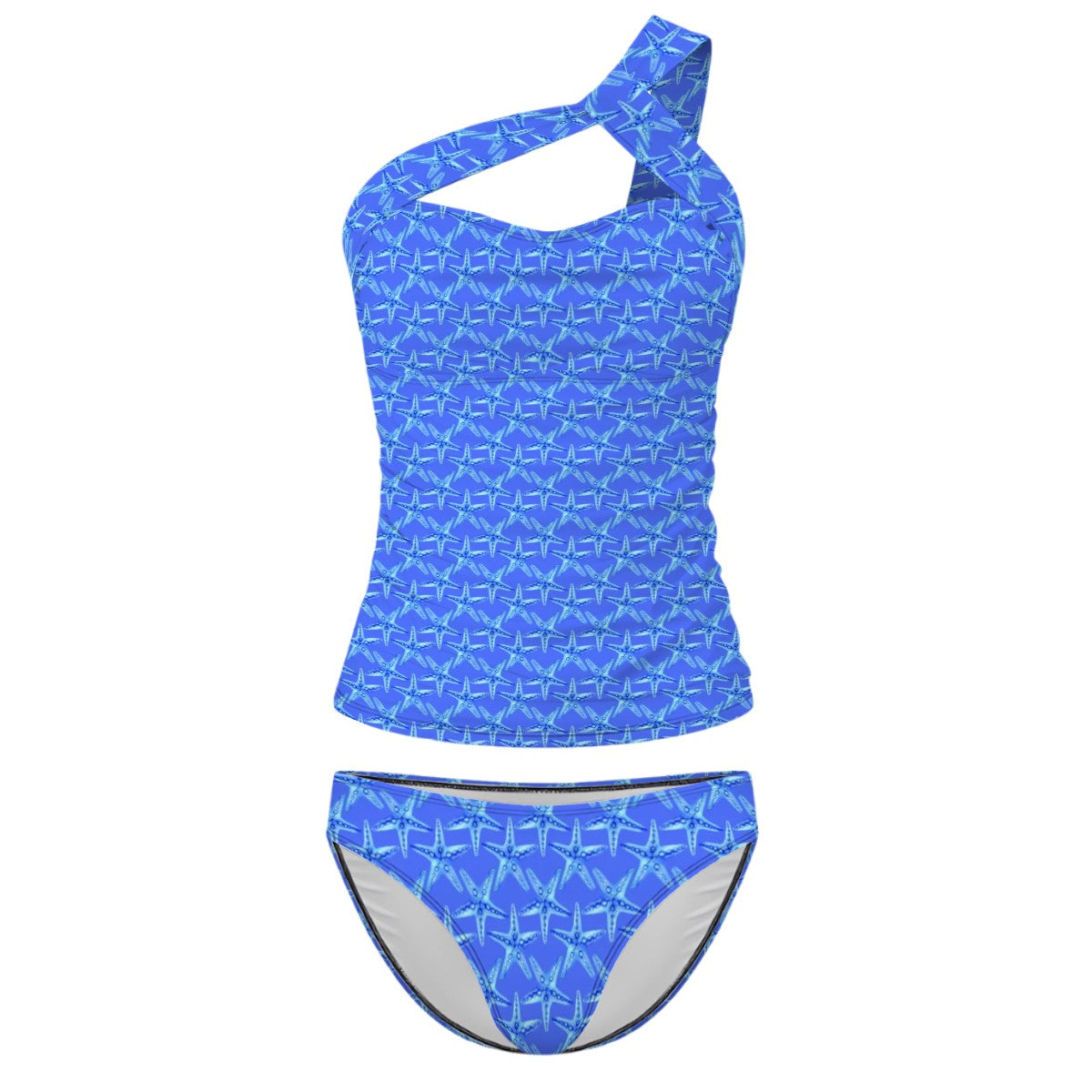 Starfish One-Shoulder Two Piece Tankini Swimsuit