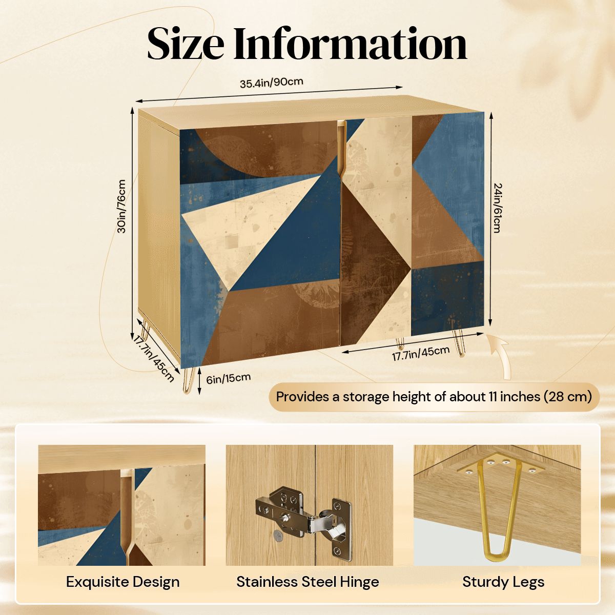 Modern Wooden Storage Cabinet (Made in USA)