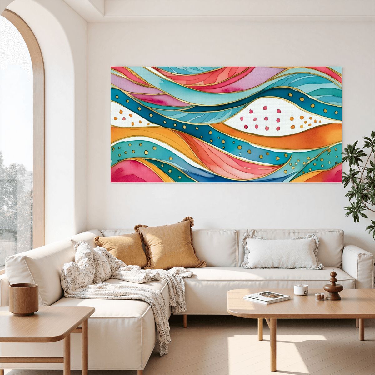 60" x 30" Printed Canvas Fabric Wall Art - No Frame (Made in USA)