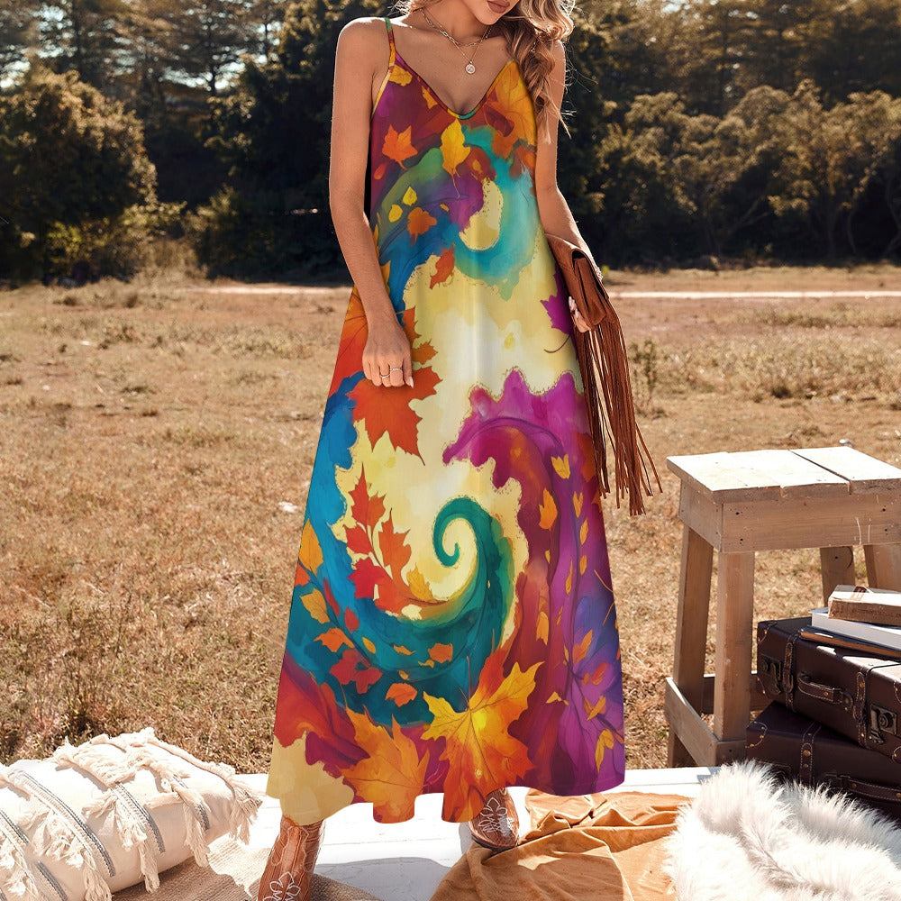 Autumn Leaves Women's Summer Fashion Slip Dress