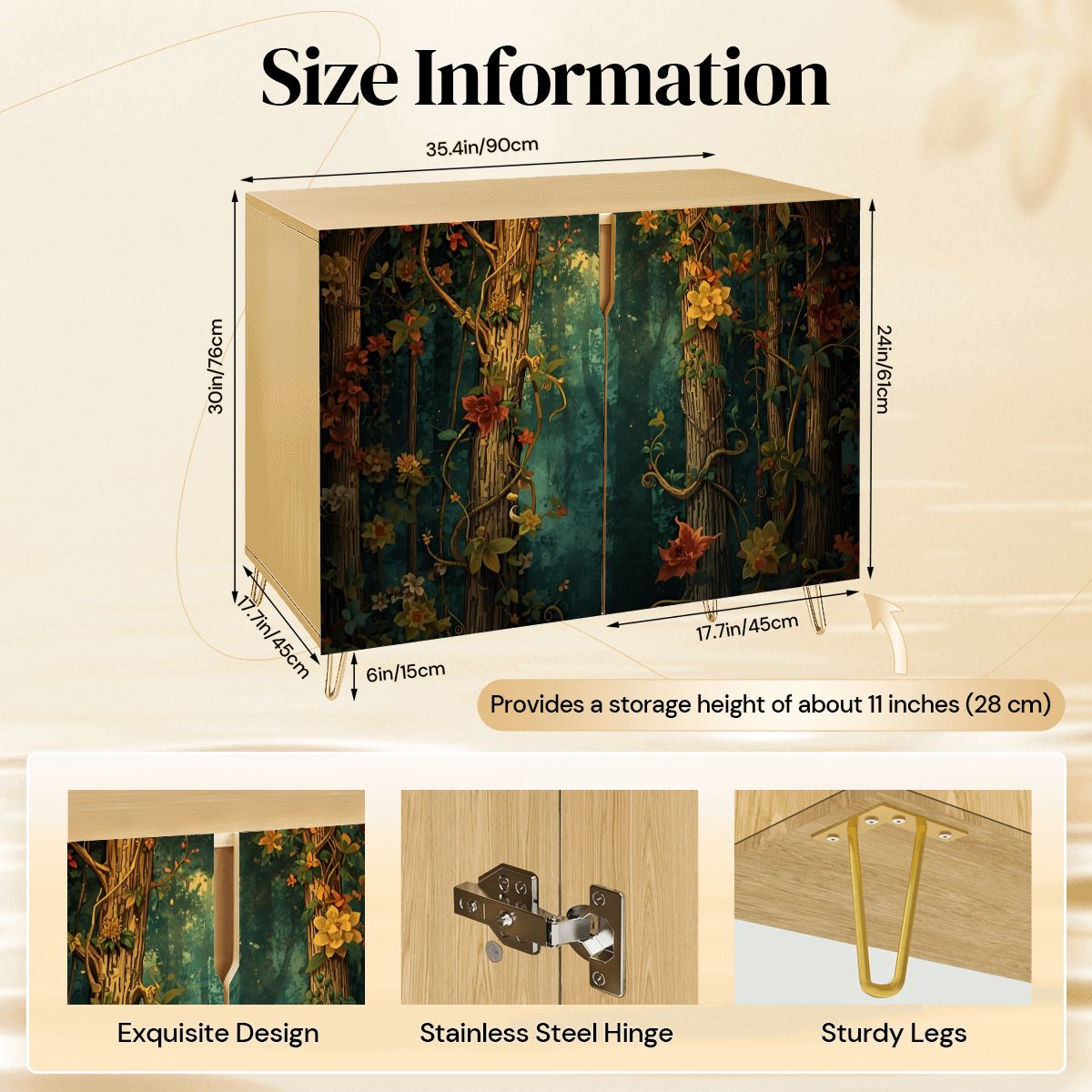 Fantasy Forest Wooden Storage Cabinet (Made in USA)