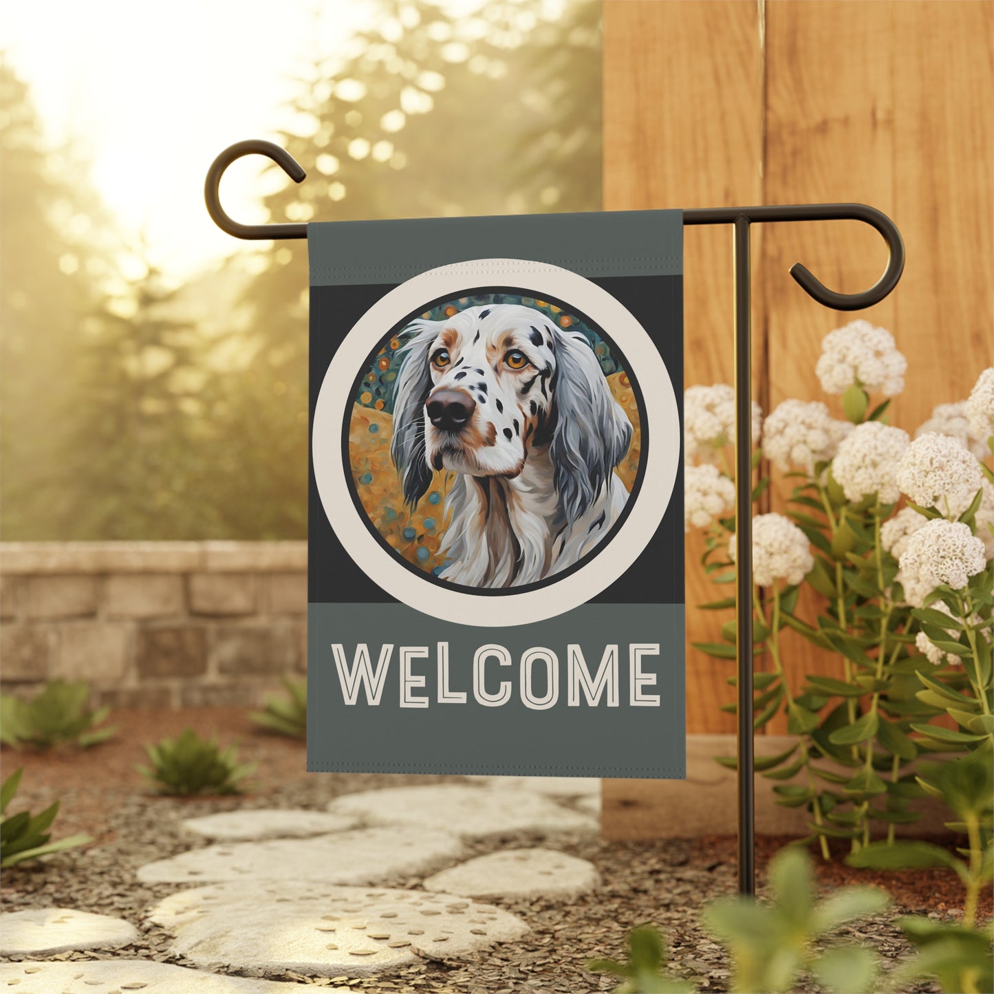 English Setter Welcome 2-Sided Garden & House Flag/Banner